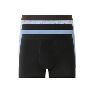 LIVERGY® Pánske boxerky, 3 kusy (M, čierna/plameniak/modrá)
