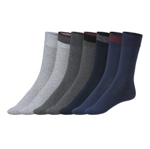 LIVERGY® Pánske ponožky, 7 párov (39/42, sivá/námornícka modrá)