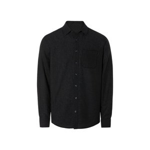 LIVERGY® Pánska ľanová košeľa (M (39/40), čierna)