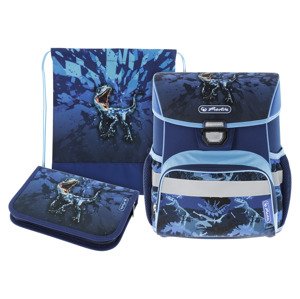 HERLITZ Školská taška Loop Plus, 3-dielna súprava (T-Rex)