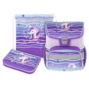 HERLITZ Školská taška Loop Plus, 3-dielna súprava (jednorožec)