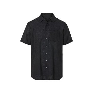 LIVERGY® Pánska ľanová košeľa (L (41/42), čierna)