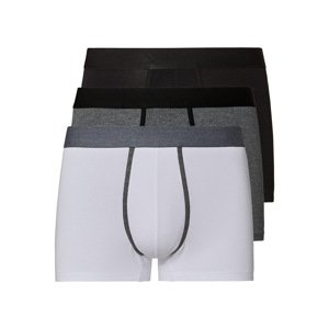 LIVERGY® Pánske boxerky, 3 kusy (M, čierna/sivá/biela)