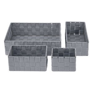 LIVARNO home Závesný organizér/Súprava úložných košíkov (bledosivá, organizér s 3 vkladacími košíkmi)