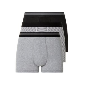 LIVERGY® Pánske boxerky XXL, 3 kusy (XXL, čierna/sivá)