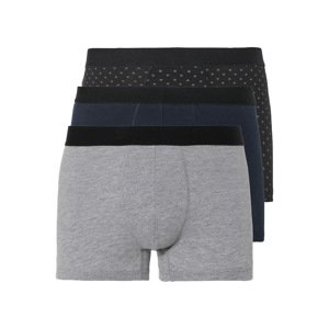 LIVERGY® Pánske boxerky, 3 kusy (M, čierna/námornícka modrá/sivá)