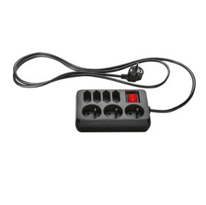 SILVERCREST® Zásuvková lišta (čierna, 7 zásuviek)