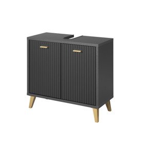 LIVARNO home Skrinka pod umývadlo vo zvlnenom vzhľade, antracitová