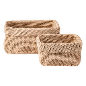 LIVARNO home Závesný organizér/Súprava úložných košíkov (súprava úložných košíkov, 2-dielna/béžová)