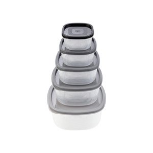 LIVARNO home Súprava dóz na potraviny, 5-dielna (čierna)