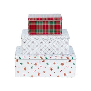 LIVARNO home Súprava dóz na sušienky, 3-dielna (obdĺžnikový tvar)