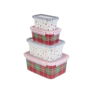 LIVARNO home Súprava dóz na potraviny, 4-dielna (obdĺžnikový tvar)