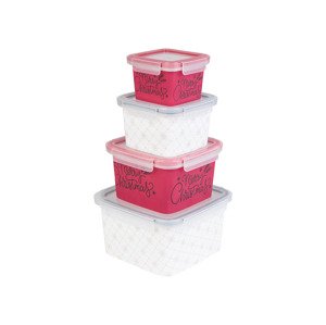 LIVARNO home Súprava dóz na potraviny, 4-dielna (štvorcový)