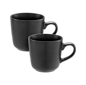 LIVARNO home Tanieriky/Misky/Šálky, 2 kusy (šálka, čierna)