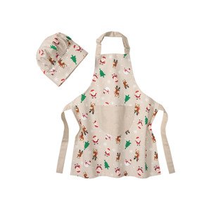 LIVARNO home Detská kuchynská zástera s vianočným motívom (béžová)