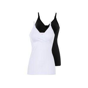 esmara® Dámsky top na dojčenie, 2 kusy (XL (48/50), čierna/biela)