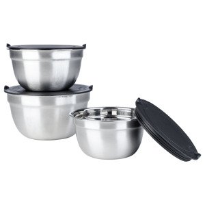 LIVARNO home Súprava mís z ušľachtilej ocele, 3-dielna (striebro)