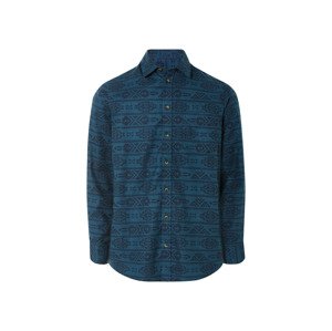LIVERGY® Pánska flanelová košeľa (M (39/40), vzor/modrá/navy modrá)