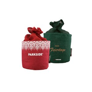 PARKSIDE® Jutový obal na kvetináč (zelená/červená/nápis, 2 kusy)