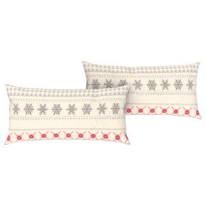 LIVARNO home Flaušová obliečka na vankúš, 80 x 40 cm, 2 kusy (Soby a snehové vločky)