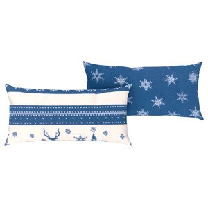 LIVARNO home Flaušová obliečka na vankúš, 80 x 40 cm, 2 kusy (Sobia modrá)