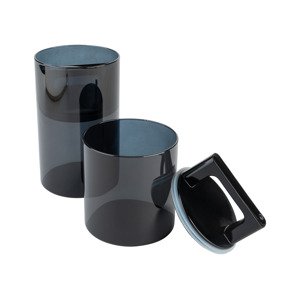 LIVARNO home Potravinové dózy so vzduchotesnými uzávermi, 2-dielna súprava (čierna)