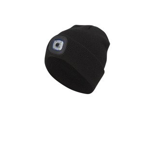CRIVIT Detská pletená čiapka s LED (čierna)