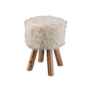 LIVARNO home Stolička s kožušinou (kožušinová stolička, okrúhla)
