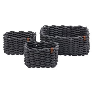 LIVARNO home Súprava úložných košíkov, 3-dielna (sivá)