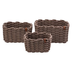 LIVARNO home Súprava úložných košíkov, 3-dielna (hnedosivá)