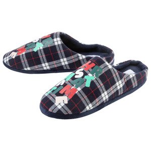 LIVERGY® Pánske vianočné papuče (42/43, modrá)