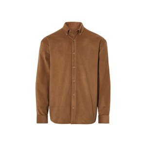 LIVERGY® Pánska menčestrová košeľa (XL (43/44), hnedá)