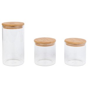 LIVARNO home Súprava dóz s bambusovým uzáverom (bez potlače)