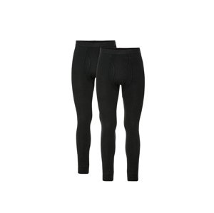 LIVERGY® Pánske dlhé spodné nohavice, 2 kusy (XL, čierna)