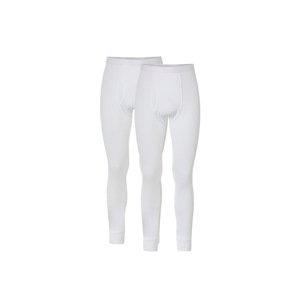 LIVERGY® Pánske dlhé spodné nohavice, 2 kusy (XL, biela)