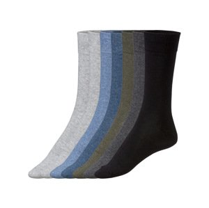 LIVERGY® Pánske ponožky, 7 párov (modrá/šedá/khaki/čierna, 39/42)