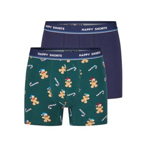 Happy Shorts Pánske boxerky v darčekovom balení, 2 kusy (Medovník zelený, XL)