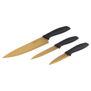 Russell Hobbs Súprava nožov Olympus Noir Gold, 3-dielna